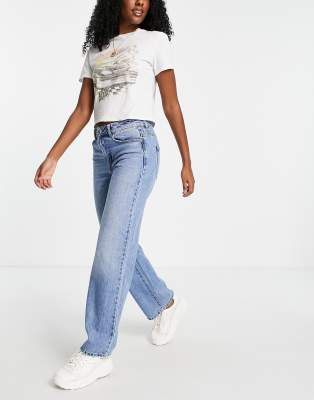 low waist straight leg jeans