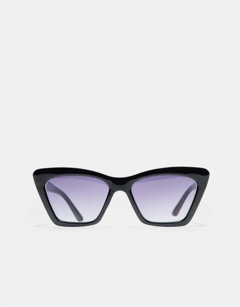 Stradivarius lunettes carrées œil-de-chat noires - view 1