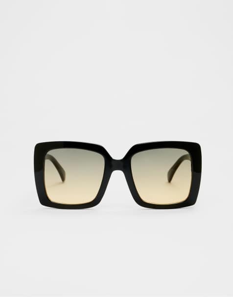 Stradivarius - Lunettes de soleil carrées à verres dégradés - Noir - view 1