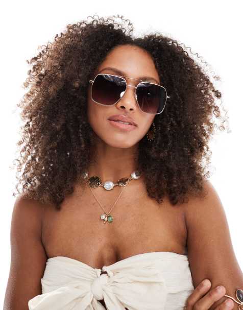 Stradivarius - Lunettes de soleil carrées - Marron - view 1