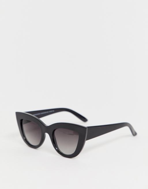 Stradivarius Lunettes de soleil oversize monture il de chat Noir