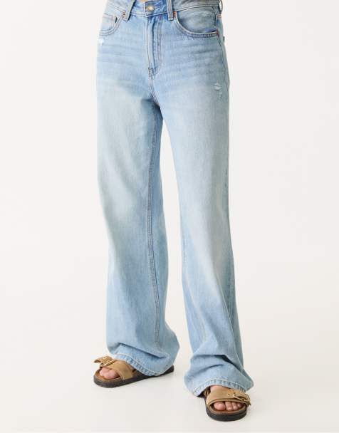 Stradivarius - Lyseblå jeans med brede ben D92 - view 1