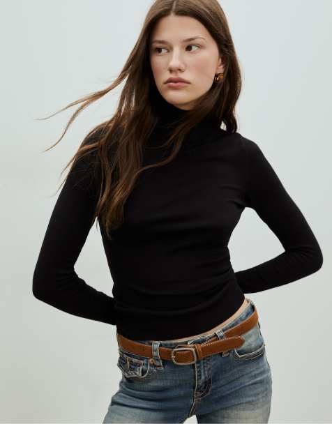 Stradivarius - Maglione accollato nero - view 1