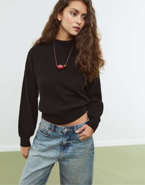 Stradivarius - Maglione accollato nero - view 1