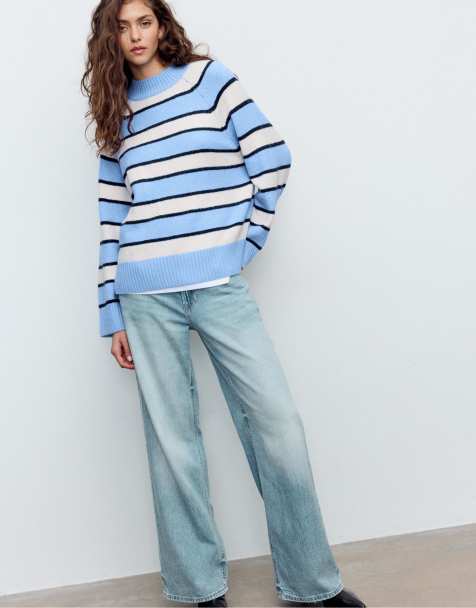 Stradivarius - Maglione basic blu reale - view 1