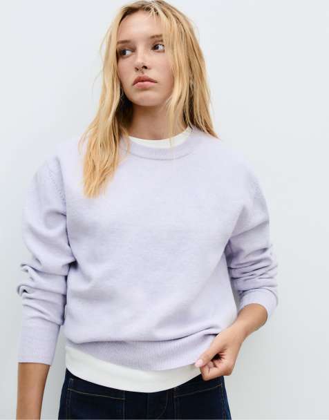 Stradivarius - Maglione basic morbido al tatto lilla - view 1