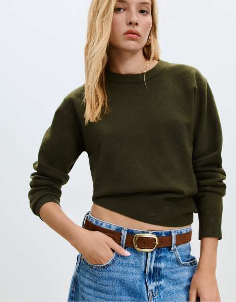 Stradivarius - Maglione basic morbido al tatto verde - view 1