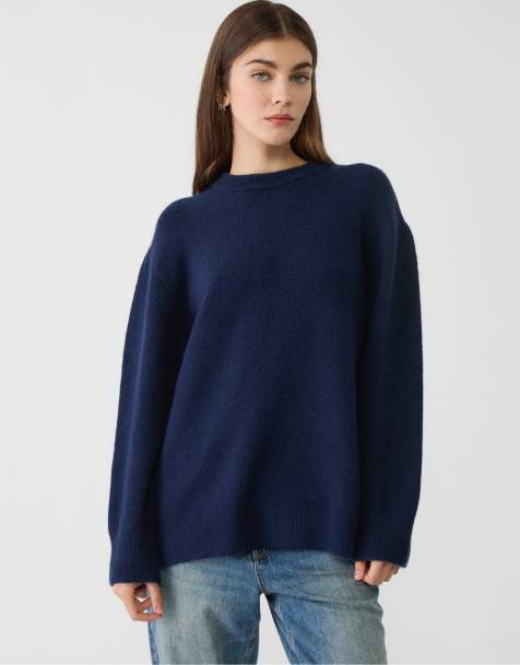 Stradivarius - Maglione blu navy morbido al tatto - view 1