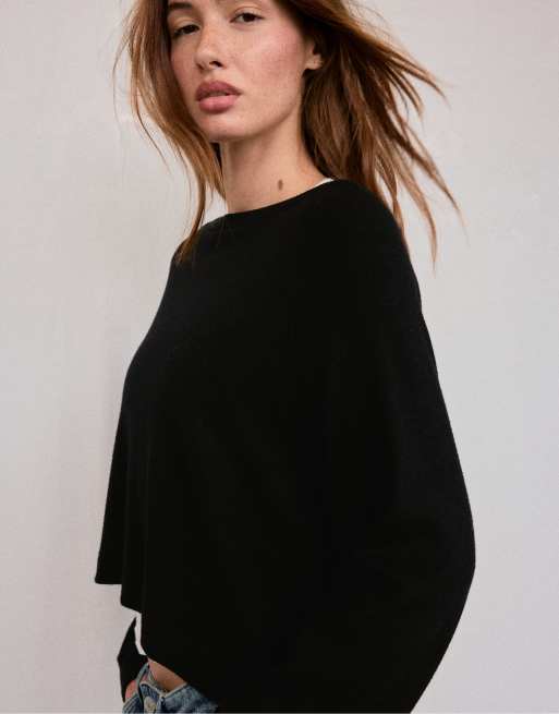 Stradivarius maglione con maniche raglan nero, 3 di 7