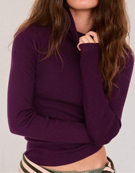Stradivarius maglione dolcevita basic viola scuro, 4 di 7