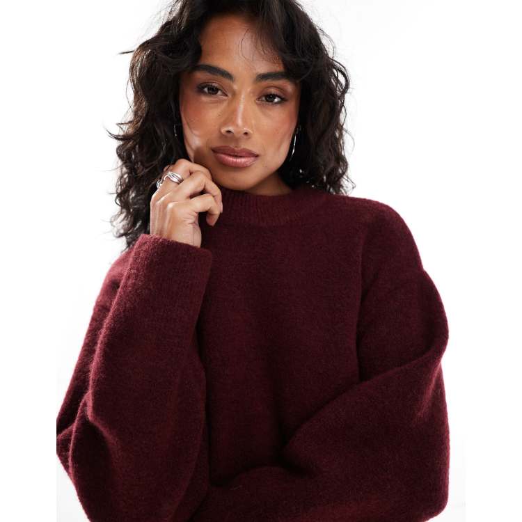 Stradivarius Maglione Bordeaux Stradivarius Maglione Girocollo