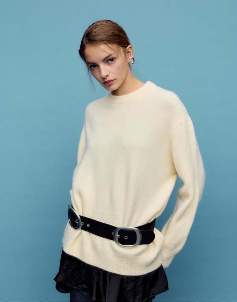 Stradivarius - Maglione morbido al tatto giallo - view 1