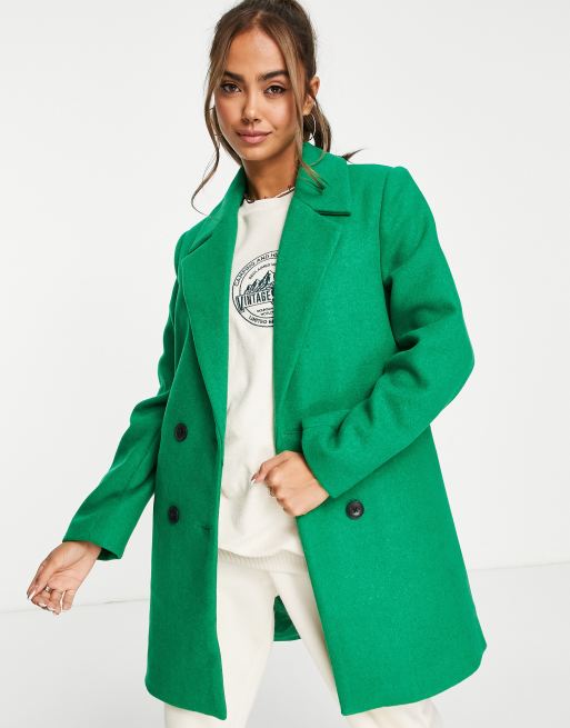 Stradivarius - Manteau ajusté à double boutonnage - Vert