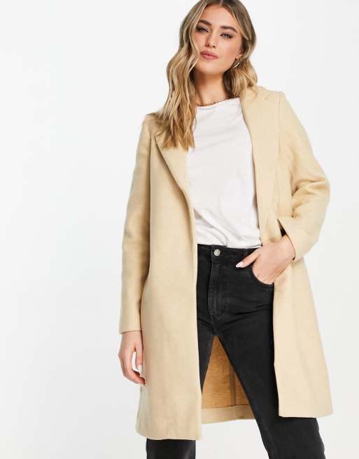 manteau long beige femme stradivarius