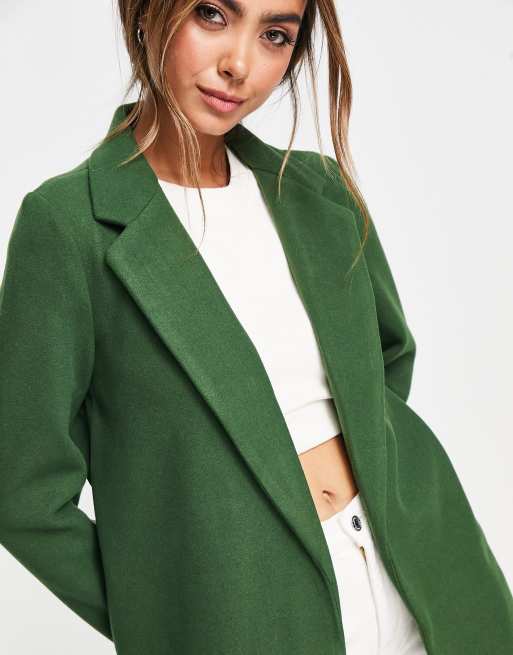 manteau vert femme stradivarius