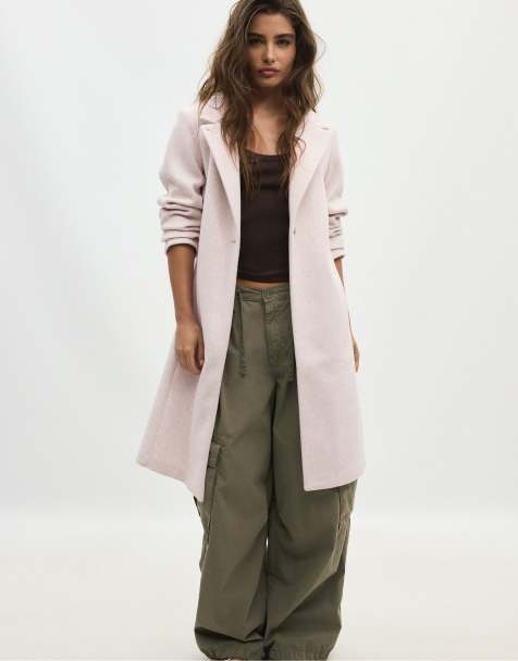 Stradivarius manteau basique doux au toucher en écru - view 1