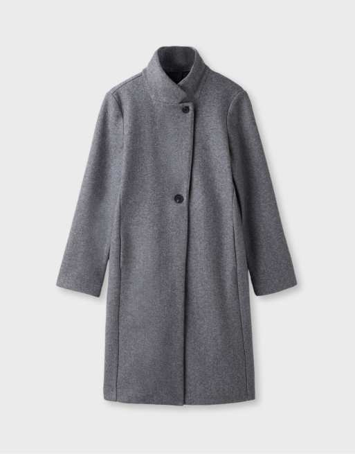 Stradivarius manteau basique doux au toucher gris foncé, 6 de 7