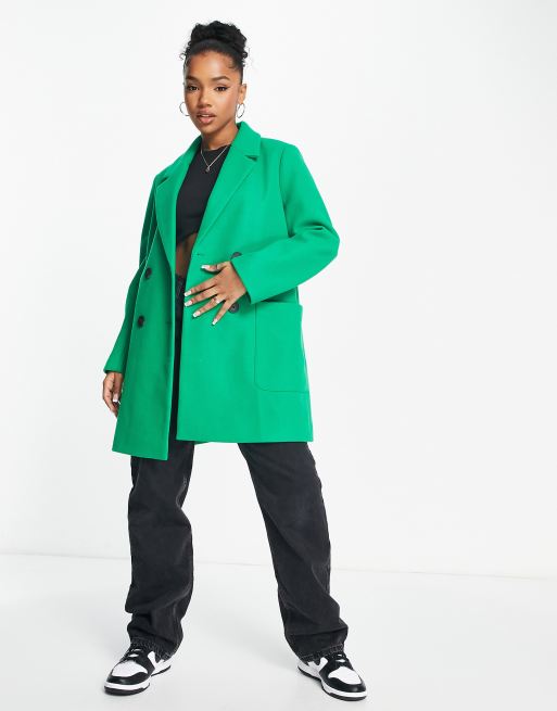 manteau vert femme stradivarius