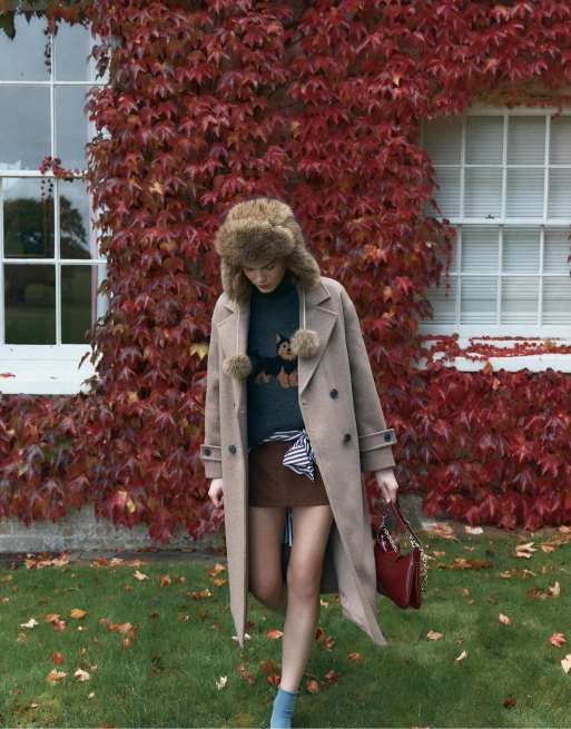 Stradivarius Manteau long oversize Camel ASOS