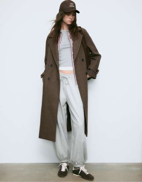 Stradivarius - Manteau long oversize - Marron - view 1
