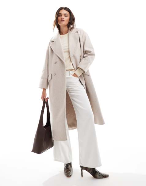 Stradivarius - Manteau oversize doux au toucher - Écru - view 1
