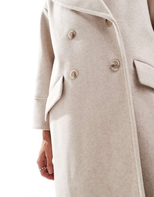 Stradivarius Manteau oversize doux au toucher Écru ASOS