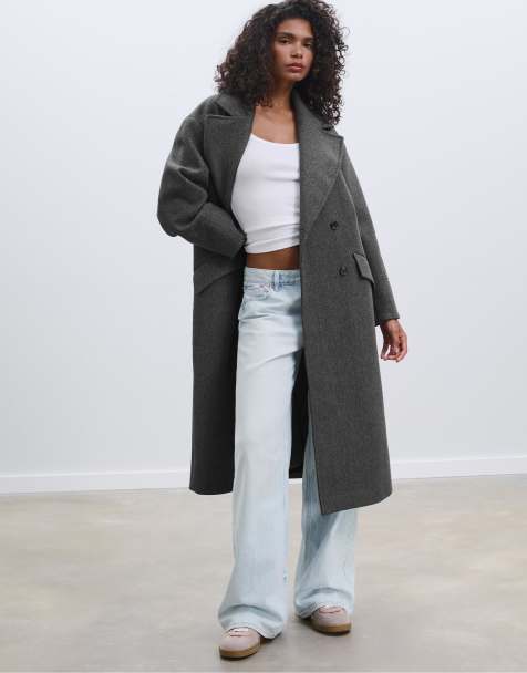 Stradivarius - Manteau oversize doux - Gris foncé - view 1