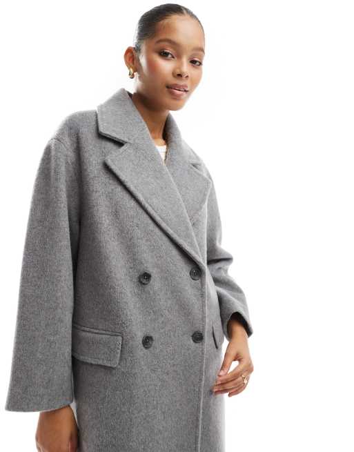 Stradivarius Manteau oversize doux Gris ASOS