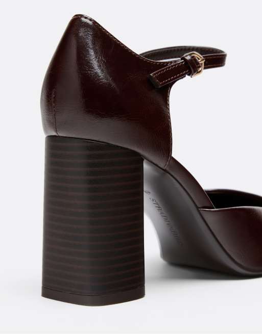 Stradivarius Mary-Jane-Schuhe mit Absatz in Braun, 5 von 5