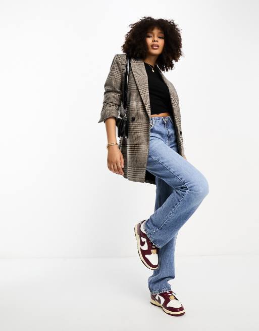 Stradivarius – Marynarka oversize we wzór w kratkę , 4 z 4