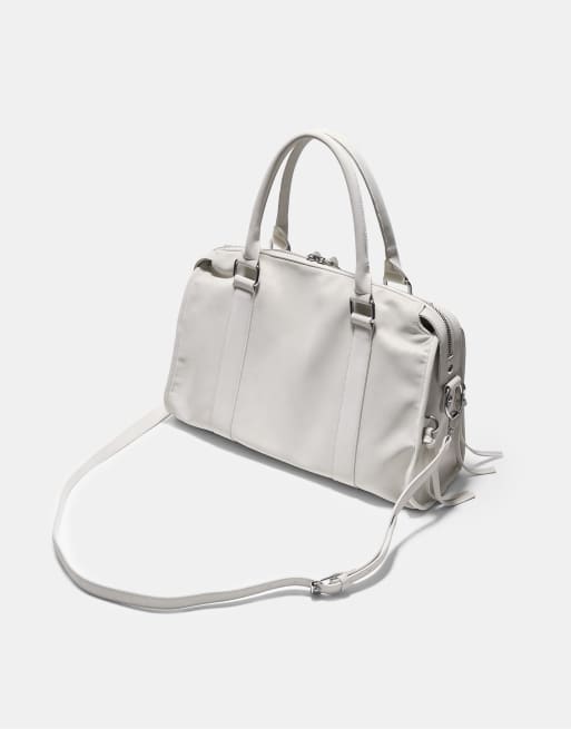 Stradivarius - Maxi crossbody bowlingtas in ecru, 4 van 4