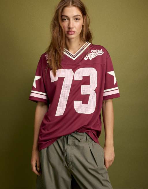Stradivarius Maxi number T-shirt i lilla, 2 af 7
