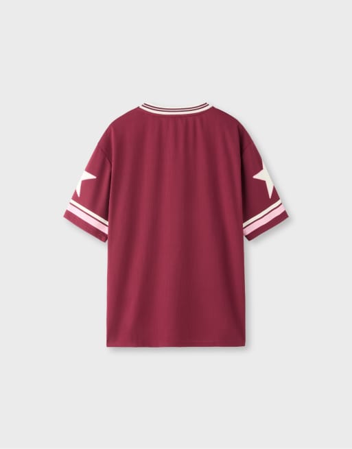 Stradivarius Maxi number T-shirt i lilla, 7 af 7
