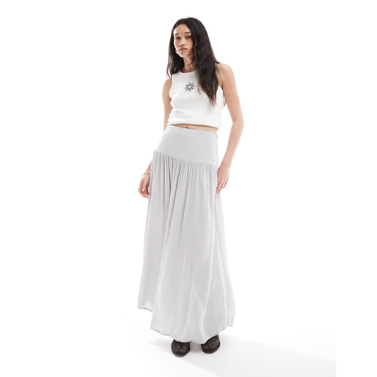◆ojos◆ Layering Draped Maxi Skirt Warm Grey 25SS-SK04-WGR Modstrom_Kindlemd_Skirt_Warm_G