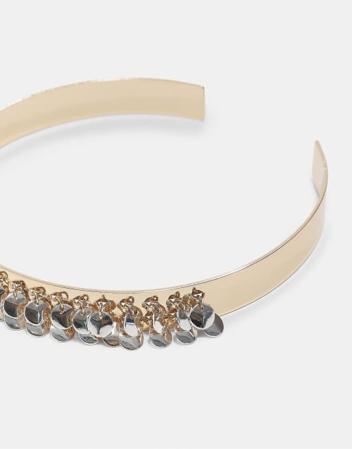 Stradivarius medaillon chokerketting in goud, 4 van 4