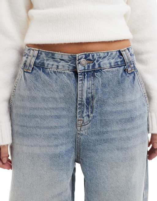 Stradivarius – Mellanblå baggy jeans med låg midja, 5 av 5