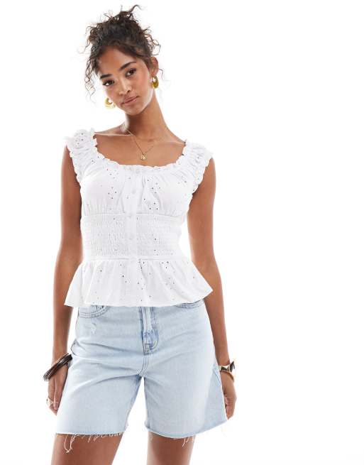 Stradivarius – Mellanblå jeansshorts i dad-modell