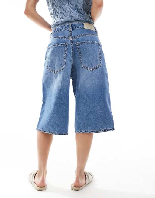 Stradivarius - Mellemblå bermuda-jorts, 4 af 5