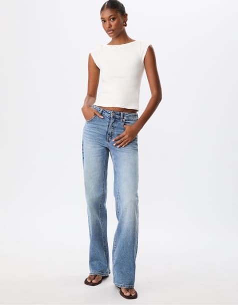 Stradivarius - Mellemblå komfort-jeans i lige pasform - view 1