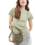 [Stradivarius] Stradivarius mesh handbag in khaki-Green No Size KHAKI