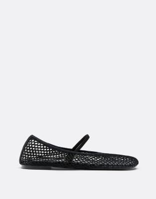  Mesh strap ballet flats 