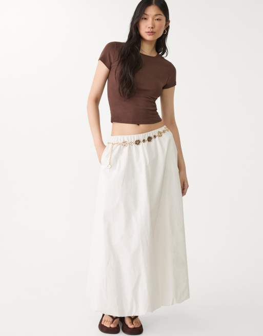 Stradivarius metal belt with discs in gold