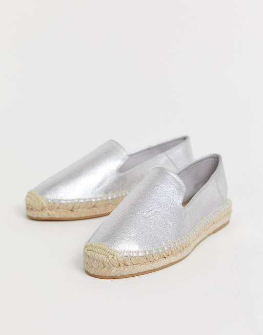 Silver metallic clearance espadrilles