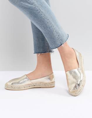 gold metallic espadrilles