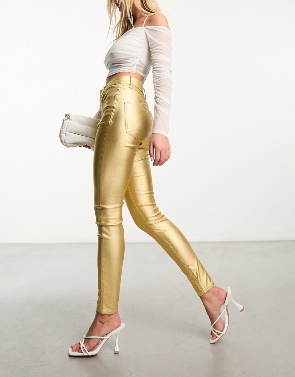 COLLUSION x005 straight leg jeans with silver coating