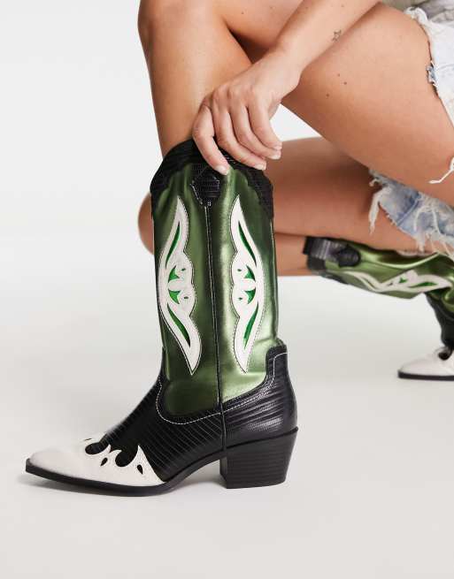 Green hot sale metallic boots