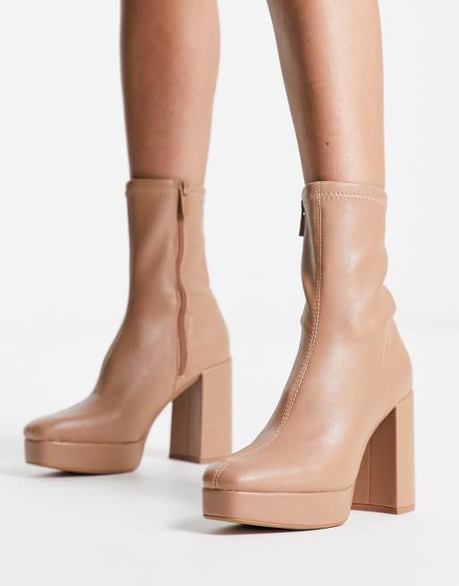 Nude lace up sock on sale boots