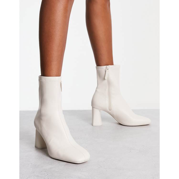 White sock fit ankle hot sale boots