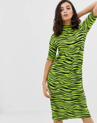 asos yellow zebra dress