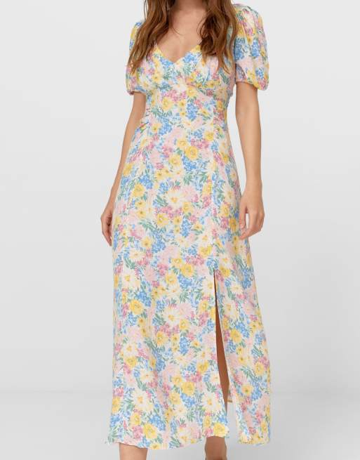 Pastel floral 2025 midi dress